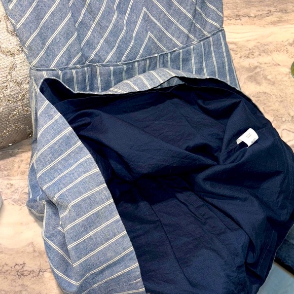 J. Crew Blue chevron peak a boo back and White Striped Midi Dress - Picture 12 of 15